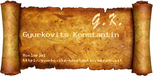 Gyurkovits Konstantin névjegykártya